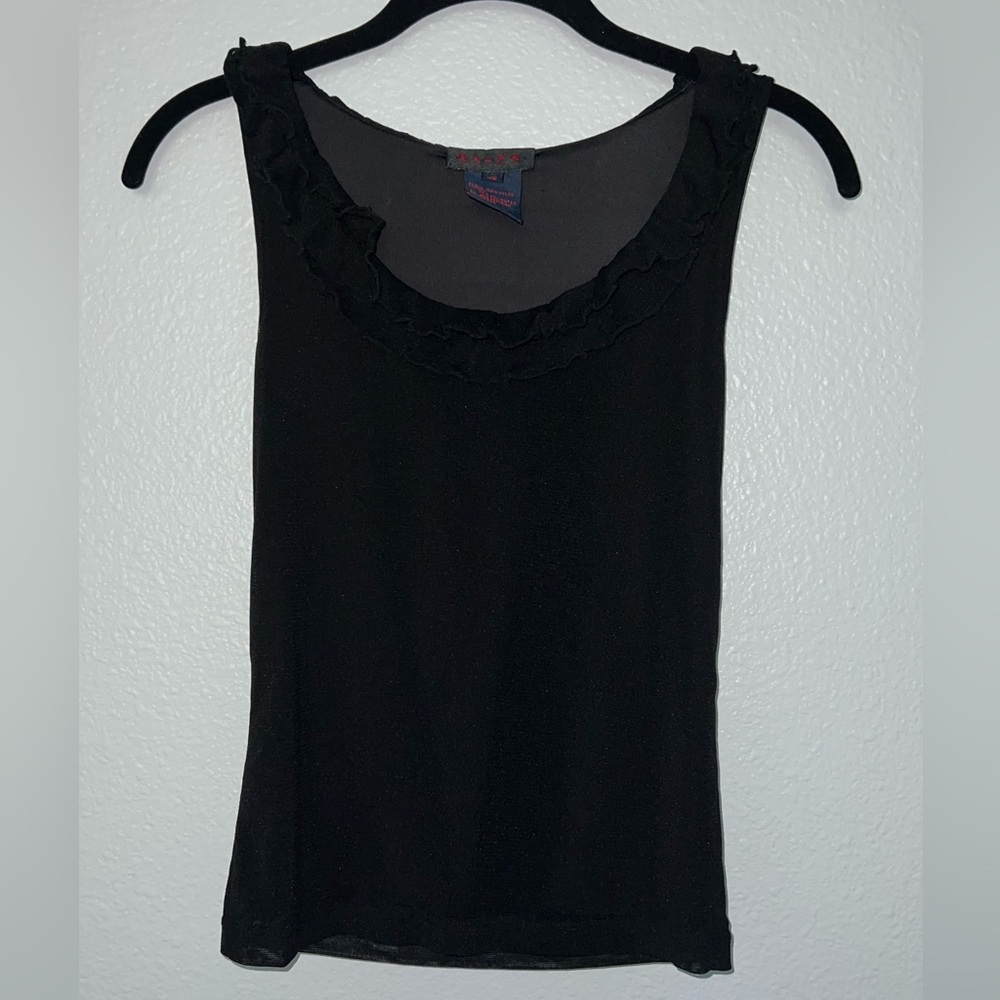 Ralph Ralph Lauren Vintage Black Ruffled Tank Top